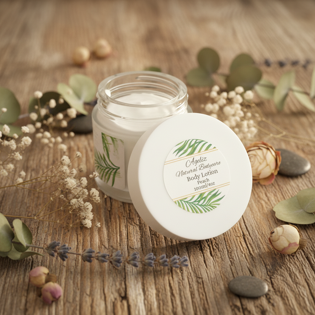 Ageliz Natural Body Lotion is a handmade lotion created to hydrate and soften your skin without feeling greasy. It absorbs easily and helps restore moisture content. This product is suitable for daily use and for all skin types
